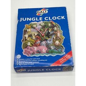 Vintage Galt Jungle Clock Plaster Moulding Painting Kit Kids Animal Wall Clock